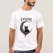 CATSPIRE: Gothic Moon & Cat T-Shirt Design (Voorkant)