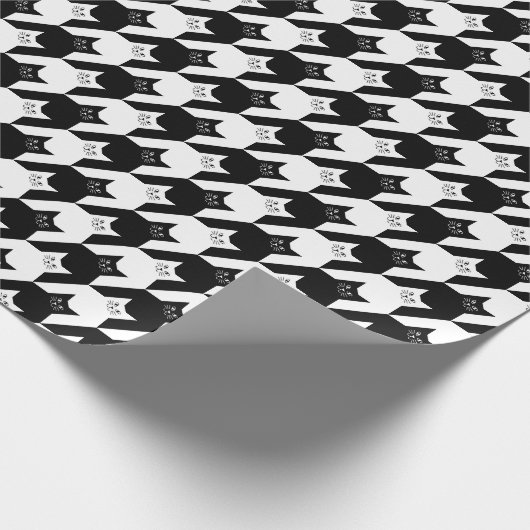 Catstooth Black en White Houndstooth Pattern Cadeaupapier (Hoek)