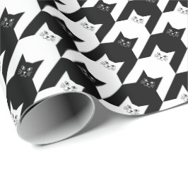 Catstooth Black en White Houndstooth Pattern Cadeaupapier