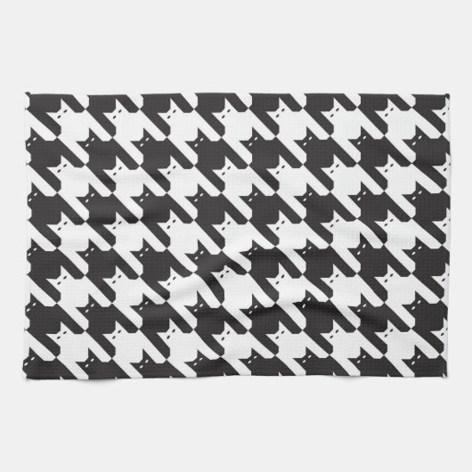 CatsTooth Black en White Theedoek (Horizontaal)