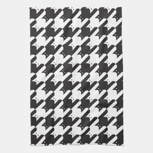 CatsTooth Black en White Theedoek (Verticaal)