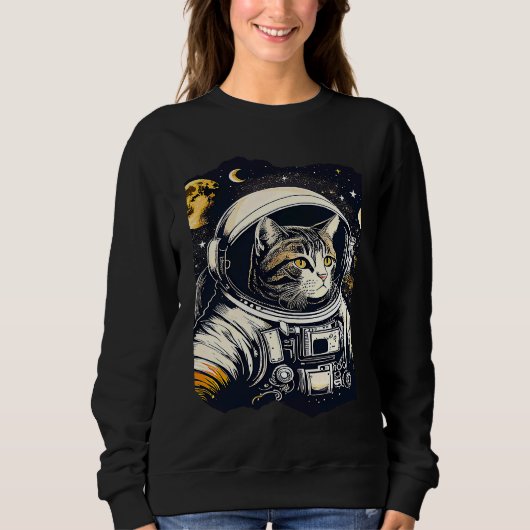Catstronaut Kat Astronaut Ruimte Illustratie 1 Trui (Voorkant)