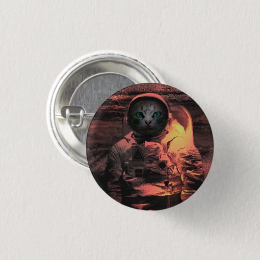 catstronaut ronde button 3,2 cm (Voorkant /achterkant)