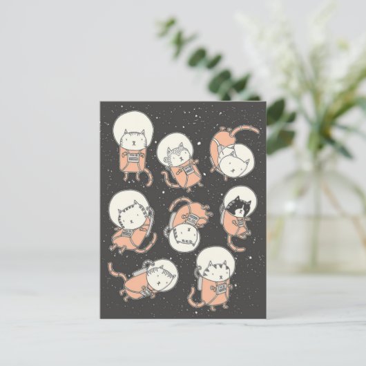 Catstronauten Briefkaart (Staand voorkant)
