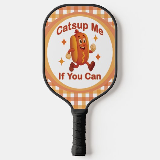 Catsup Me If You Can Funny Hot Dog beroemd gemaakt Pickleball Paddle (Achterkant)