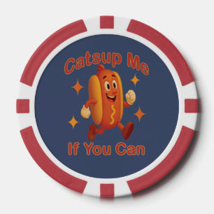 Catsup Me If You Can Funny Hot Dog beroemd gemaakt Poker Chips