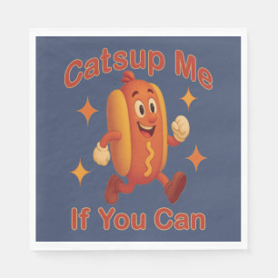 Catsup Me If You Can Funny Hot Dog beroemd gemaakt Servet