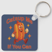 Catsup Me If You Can Funny Hot Dog beroemd gemaakt Sleutelhanger (Achterkant)
