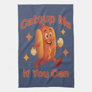 Catsup Me If You Can Funny Hot Dog beroemd gemaakt Theedoek