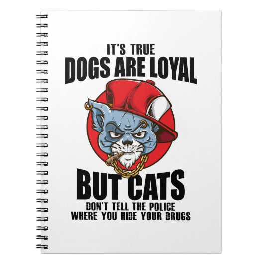CatsVsDogsSpiralNotebook-FunnyCatQuoteUniqueDesign Notitieboek (Voorkant)