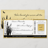 Cattail/Dragonfly Boarding Pass Uitnodiging voor b (Voorkant / Achterkant)