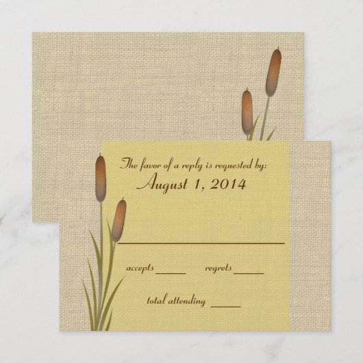 Cattail Lake-respons RSVP Kaartje (Voorkant / Achterkant)