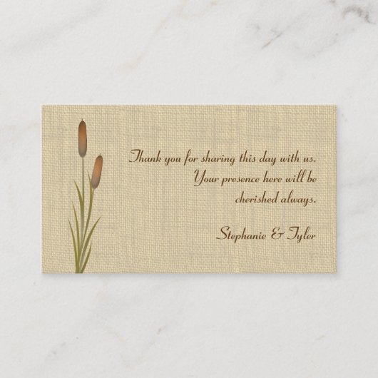 Cattails bij de Lake Seating Kaarten Plaatskaartje (Voorkant)