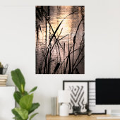 Cattails bij zonsondergang poster (Thuiskantoor)