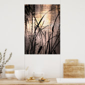 Cattails bij zonsondergang poster (Keuken)