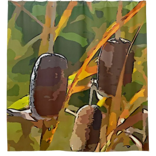 Cattails Douchegordijn (Voorkant)