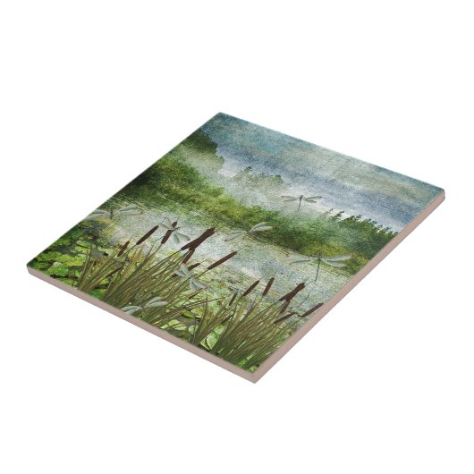 CATTAILS EN LIBELLEN.jpg Tegeltje (Zijkant)