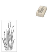 Cattails en Reeds Pond Plant Rubber Stamp Rubberstempel (Gestempeld)