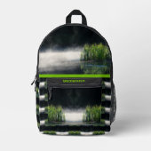 Cattails in de mist gepersonaliseerd bedrukte rugzak (Voorkant)