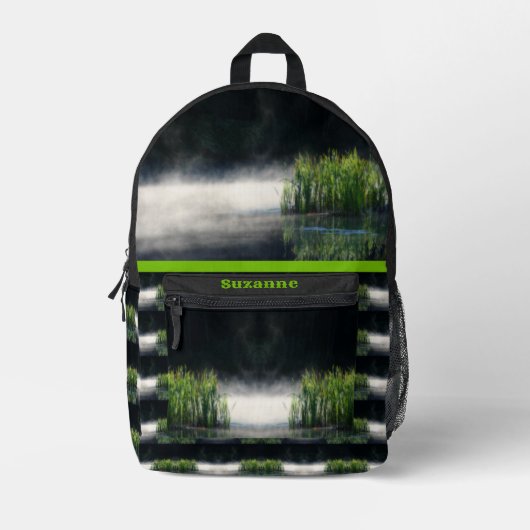 Cattails in de mist gepersonaliseerd bedrukte rugzak (Voorkant)