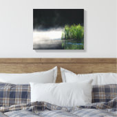 Cattails in de mist op een hangorton canvas afdruk (Insitu (Slaapkamer))