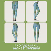 Cattails Monet Geïnspireerd Pastel Blauw en Groen Leggings