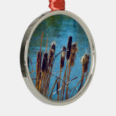 Cattails op de Pond Metalen Ornament (Rechts)