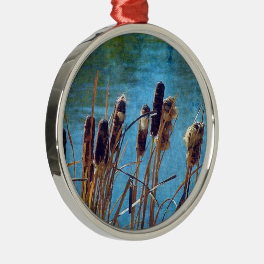 Cattails op de Pond Metalen Ornament (Rechts)