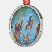Cattails op de Pond Metalen Ornament (Links)
