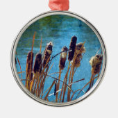 Cattails op de Pond Metalen Ornament (Voorkant)