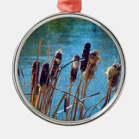 Cattails op de Pond Metalen Ornament (Voorkant)