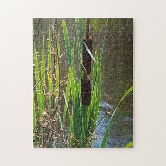 Cattails op de rivier legpuzzel (Verticaal)