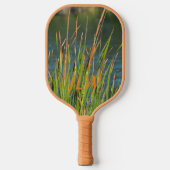 Cattails op de Waterfront gepersonaliseerde Natuur Pickleball Paddle (Voorkant)