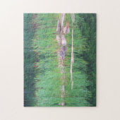 Cattails Pond Reflections Photo Painting Legpuzzel (Verticaal)