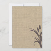 Cattails Rustic Lake Wedding Kaart (Achterkant)
