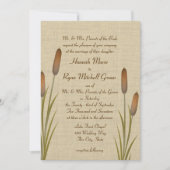 Cattails Rustic Lake Wedding Kaart (Voorkant)