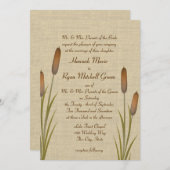 Cattails Rustic Lake Wedding Kaart (Voorkant / Achterkant)