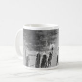 Cattails van de Pond in zwart-wit Koffiemok (Voorkant links)