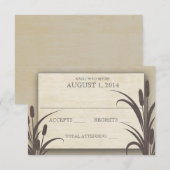 Cattails Water Front Wedding Response RSVP Kaartje (Voorkant / Achterkant)