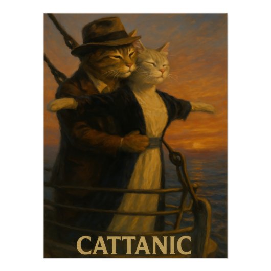 Cattanic Parody Art Poster | Funny Cat Lovers (Voorkant)