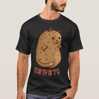 Cattato Grappige Kat Aardappel Catato Vegan Animal T-shirt