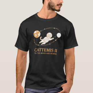 Cattemis II Maan Missie Shirt Grappige Oranje Kat