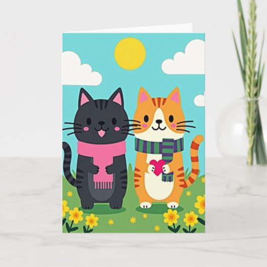 Catten Moederdag Hart Kaart (Voorkant)