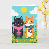 Catten Moederdag Hart Kaart (Gele Bloem)