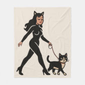 Cattendame Cutie Tuxedo Kat | Katten Moeder Grafis Fleece Deken (Voorkant)