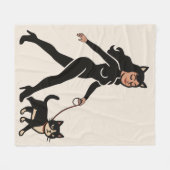 Cattendame Cutie Tuxedo Kat | Katten Moeder Grafis Fleece Deken (Voorkant (Horizontaal))