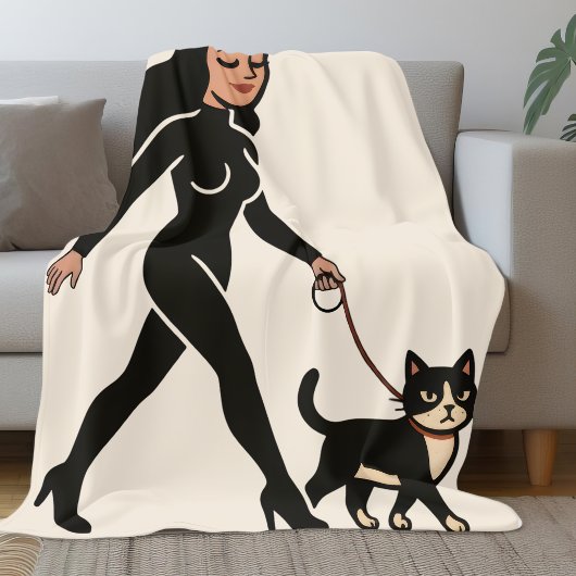 Cattendame Cutie Tuxedo Kat | Katten Moeder Grafis Fleece Deken