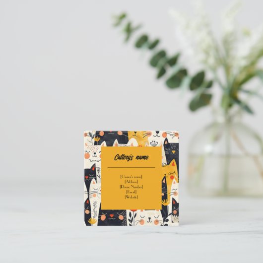 Catteries Visitekaartje (Staand voorkant)