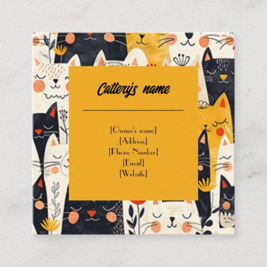 Catteries Visitekaartje (Voorkant)