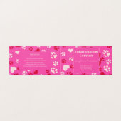 Cattery Visitekaartje Roze Poot Print Kaart (Buitenkant ongevouwen)